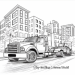 City Street Flatbed Tow Truck Coloring Pages 2