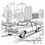 City Taxi In Action Coloring Pages 1