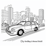 City Taxi In Action Coloring Pages 4