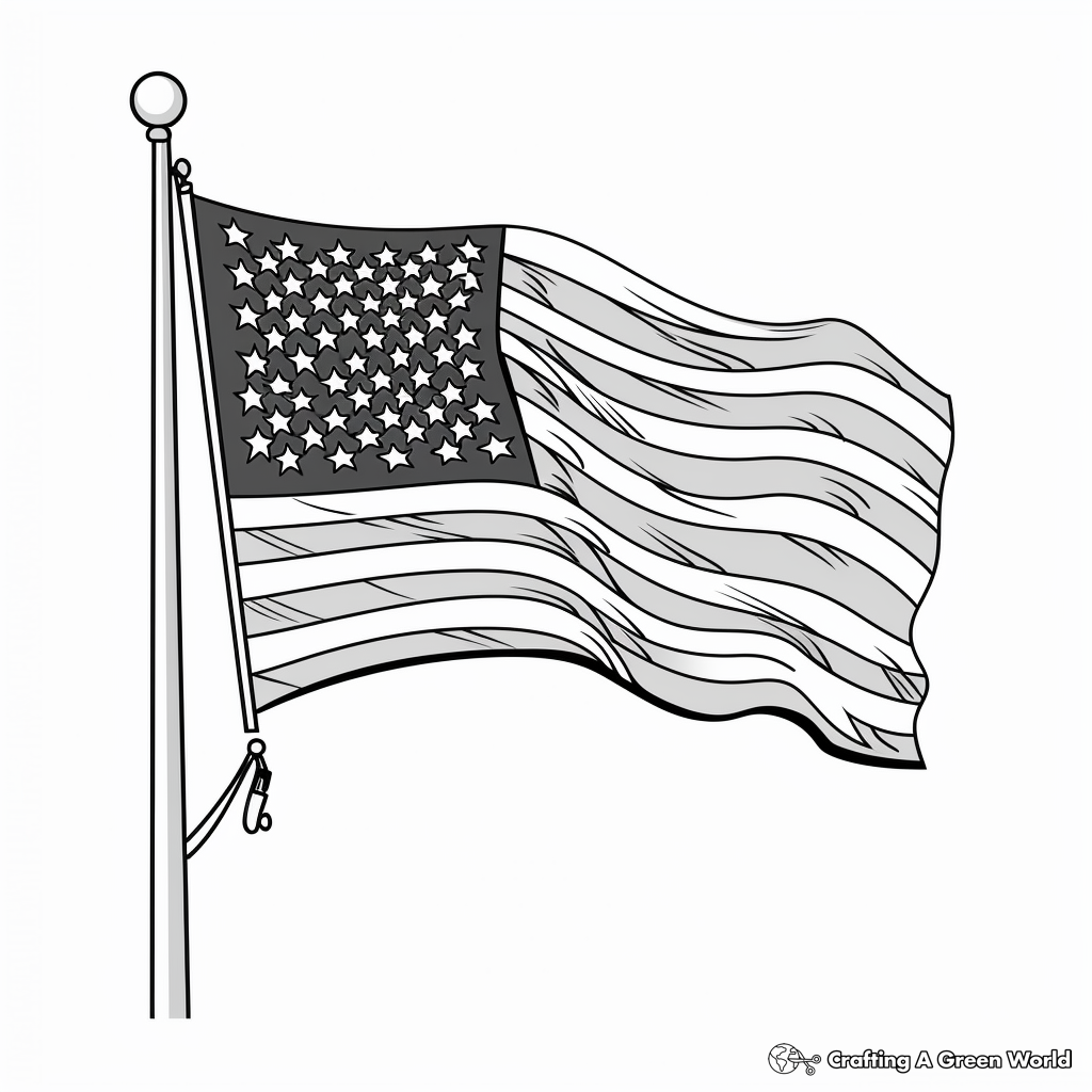 American Flag Coloring Page American Flag Coloring Page