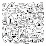 Classic Black and White Doodle Coloring Pages 1