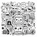 Classic Black and White Doodle Coloring Pages 2