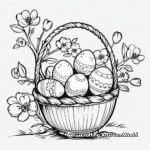 Classic Easter Basket with Painted Eggs Coloring Pages 1