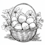 Classic Easter Basket with Painted Eggs Coloring Pages 2