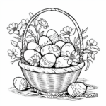 Classic Easter Basket with Painted Eggs Coloring Pages 3