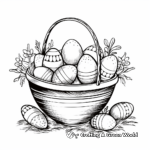 Classic Easter Basket with Painted Eggs Coloring Pages 4