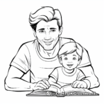 Classic Father and Child Coloring Pages 2