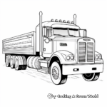 Classic Flatbed Semi Truck Trailer Coloring Pages 2