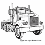 Classic Flatbed Semi Truck Trailer Coloring Pages 3
