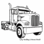 Classic Flatbed Semi Truck Trailer Coloring Pages 4