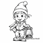 Classic Gnome with Christmas Lantern Coloring Pages 1