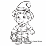 Classic Gnome with Christmas Lantern Coloring Pages 3