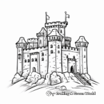Classic Medieval Castle Coloring Pages 1