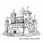 Classic Medieval Castle Coloring Pages 4