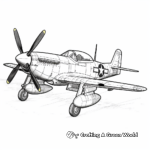 Classic P-51 Mustang Fighter Jet Coloring Pages 2