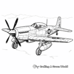 Classic P-51 Mustang Fighter Jet Coloring Pages 4