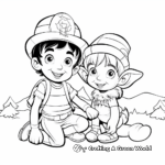 Classic Santa and His Elf Coloring Pages 2