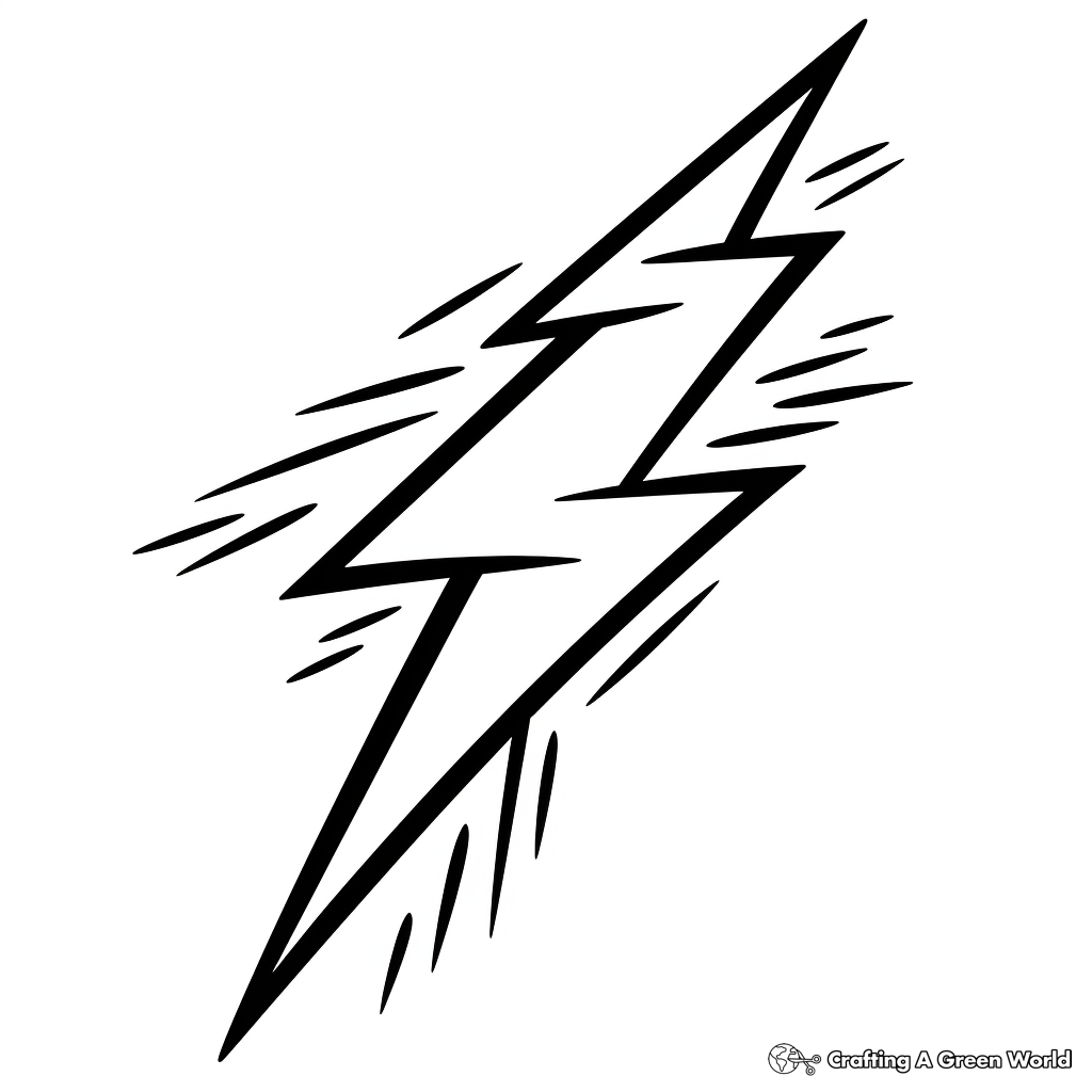 Classic Yellow Lightning Bolt Coloring Pages 1