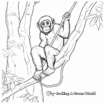Climbing Chimpanzee Jungle Animal Coloring Pages 3