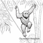 Climbing Chimpanzee Jungle Animal Coloring Pages 4