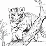 Climbing Tiger Coloring Pages for Experienced Colorists 4