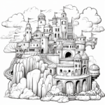 Cloud Fortresses Themed Coloring Pages 1