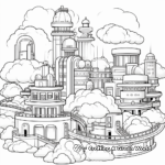 Cloud Fortresses Themed Coloring Pages 4