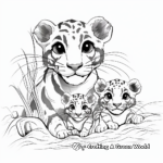 Clouded Leopard Family Coloring Pages: Male, Female, and Cubs 2