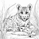 Clouded Leopard Habitat: Jungle Scene Coloring Pages 1