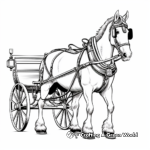 Clydesdale Horse and Carriage: Vintage Coloring Pages 1