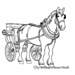 Clydesdale Horse and Carriage: Vintage Coloring Pages 2