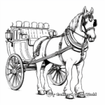 Clydesdale Horse and Carriage: Vintage Coloring Pages 3