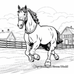 Clydesdale in Action: Farm-Scene Coloring Pages 1
