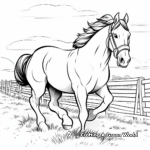 Clydesdale in Action: Farm-Scene Coloring Pages 3