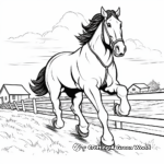 Clydesdale in Action: Farm-Scene Coloring Pages 4