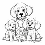 Cockapoo Family Coloring Pages: Pet Parents and Puppies 1