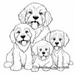 Cockapoo Family Coloring Pages: Pet Parents and Puppies 2