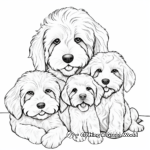 Cockapoo Family Coloring Pages: Pet Parents and Puppies 3