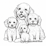 Cockapoo Family Coloring Pages: Pet Parents and Puppies 4