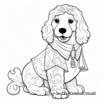 Cockapoo with Accessories: Dress Up Coloring Pages 1