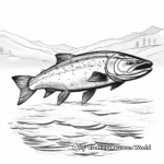 Coho Salmon in the River Scenes Coloring Pages 1