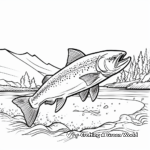 Coho Salmon in the River Scenes Coloring Pages 2