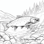 Coho Salmon in the River Scenes Coloring Pages 3