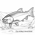 Coho Salmon in the River Scenes Coloring Pages 4