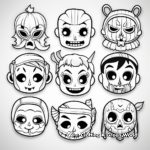 Color-Your-Own Halloween Masks Coloring Pages 1