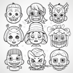 Color-Your-Own Halloween Masks Coloring Pages 2