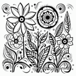 Colorful Abstract Floral Coloring Pages 4