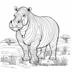 Colorful African Hippo Coloring Pages for adults 4