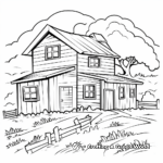 Colorful Barn and Farmland Coloring Pages 2