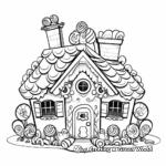 Colorful Candyland Gingerbread House Coloring Pages 2